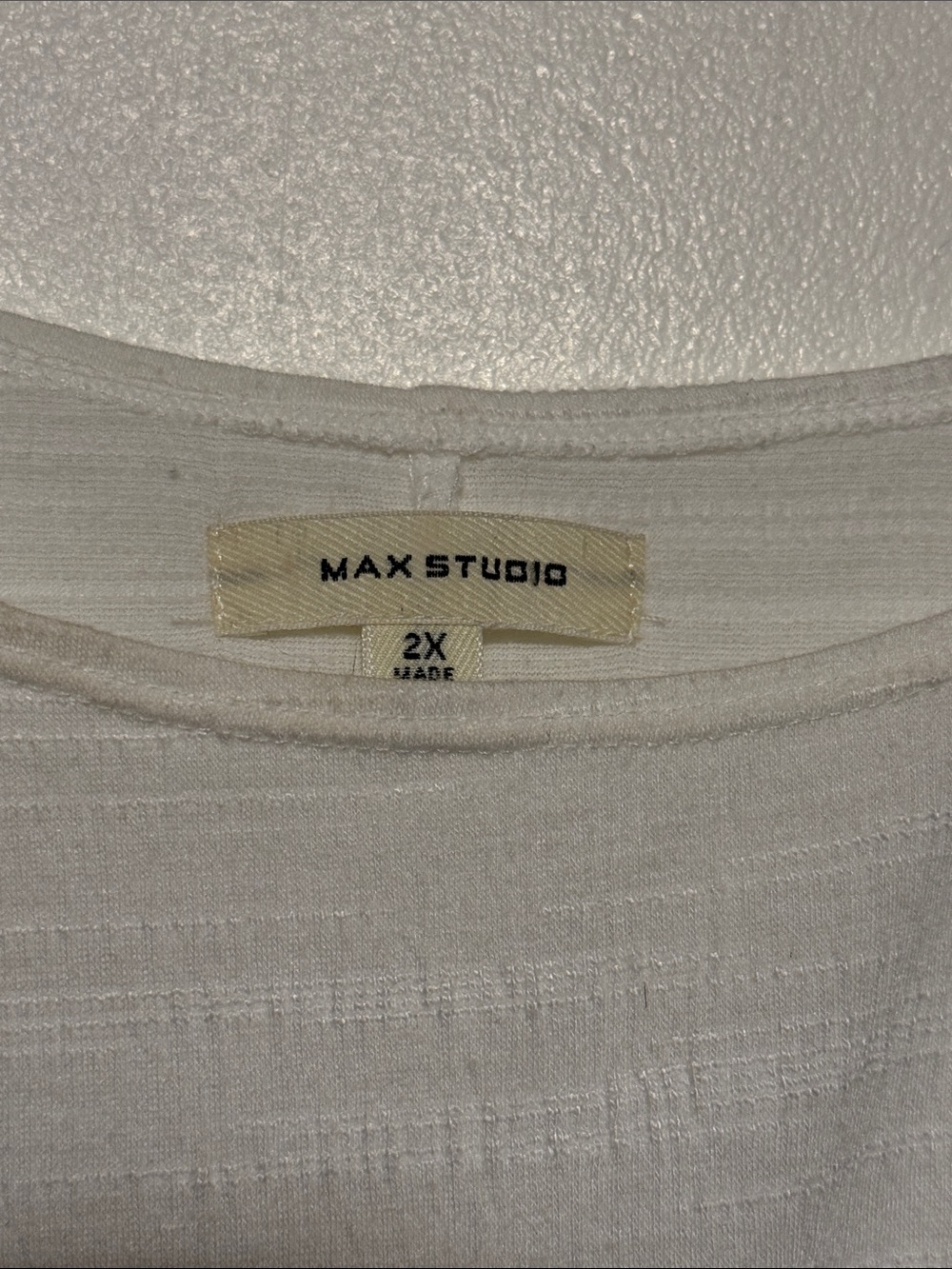 Max Studio White Ruffled Short-Sleeve Top - Picture 3 of 3